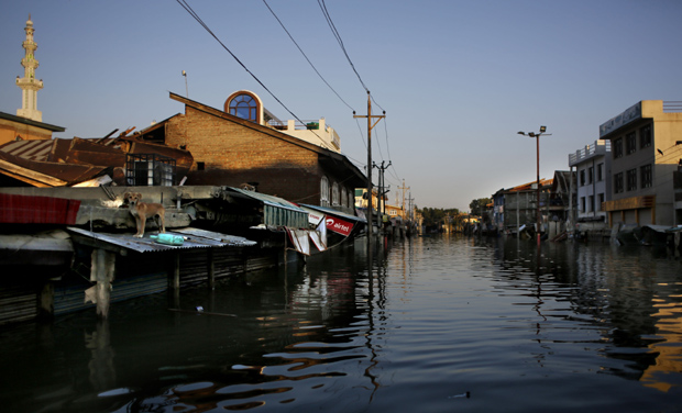 An inundated neighbourhood in Srinagar in Jammu and Kashmir (Photo: AP) An inundated neighbourhood in Srinagar in Jammu and Kashmir (Photo: AP)